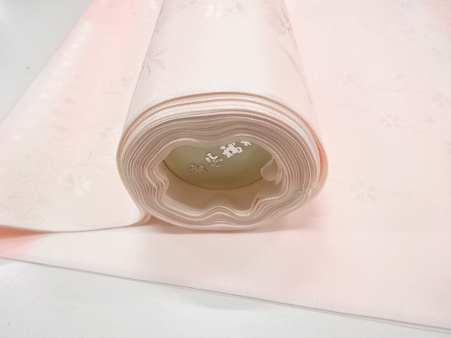  アンティーク　枝垂れ花模様織り出し　長襦袢地反物